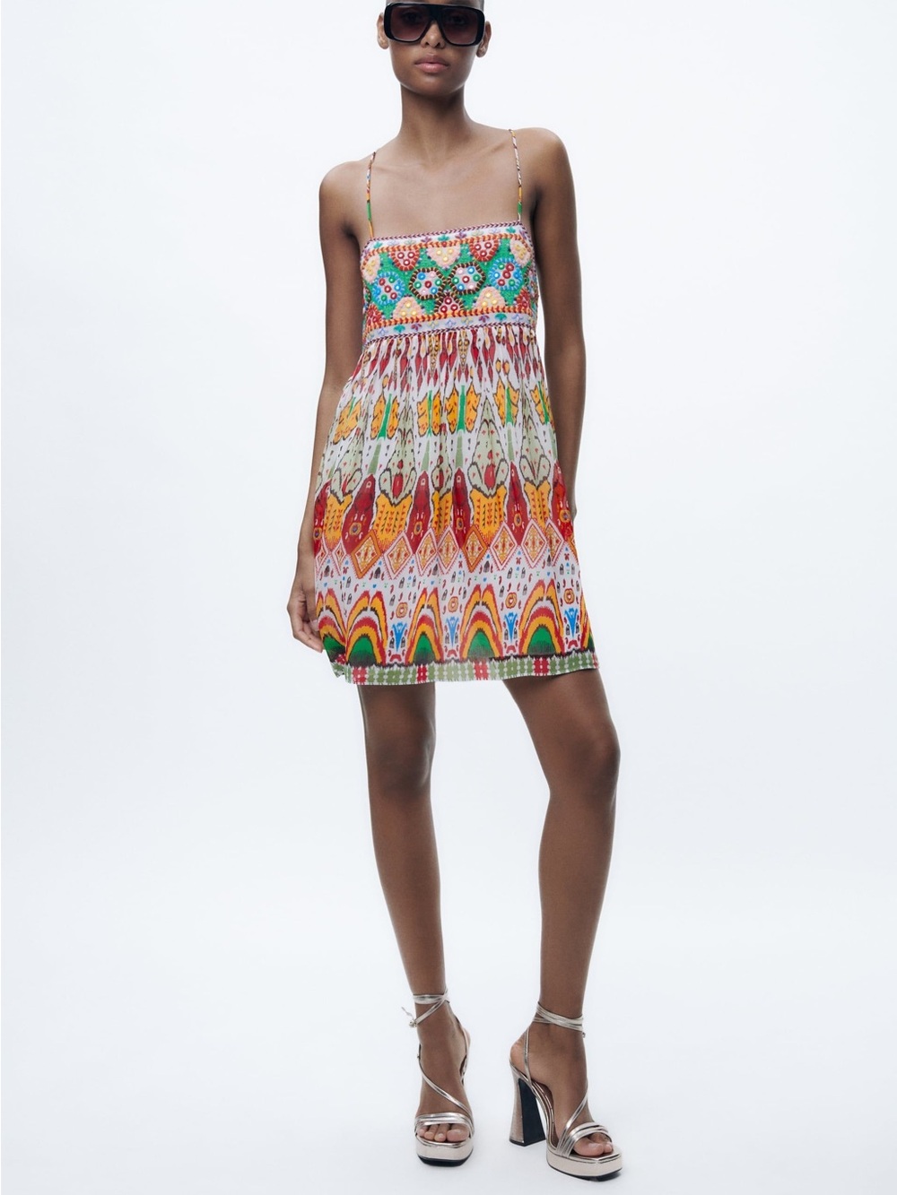 Zara Embroidered Mini Dress